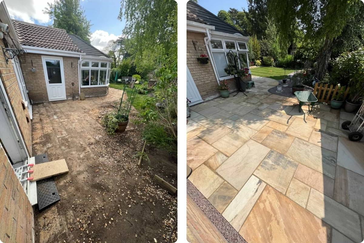 Bespoke Landscaping Lincoln team working on garden before and after