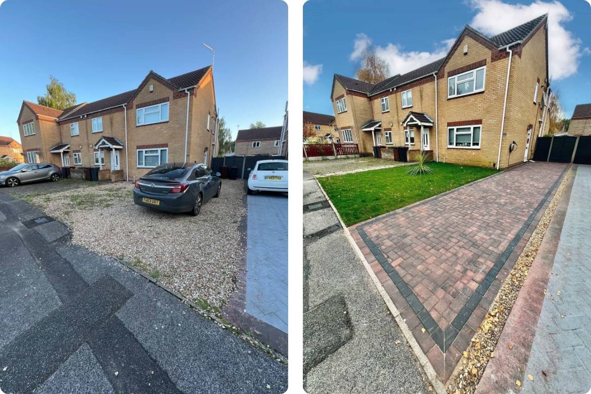 Bespoke Landscaping new driveway project before and after