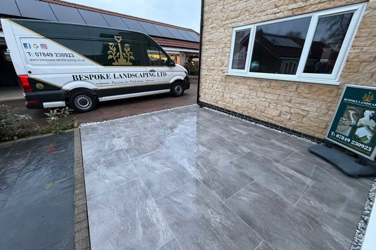 Bespoke Landscaping van outside of a project Lincoln