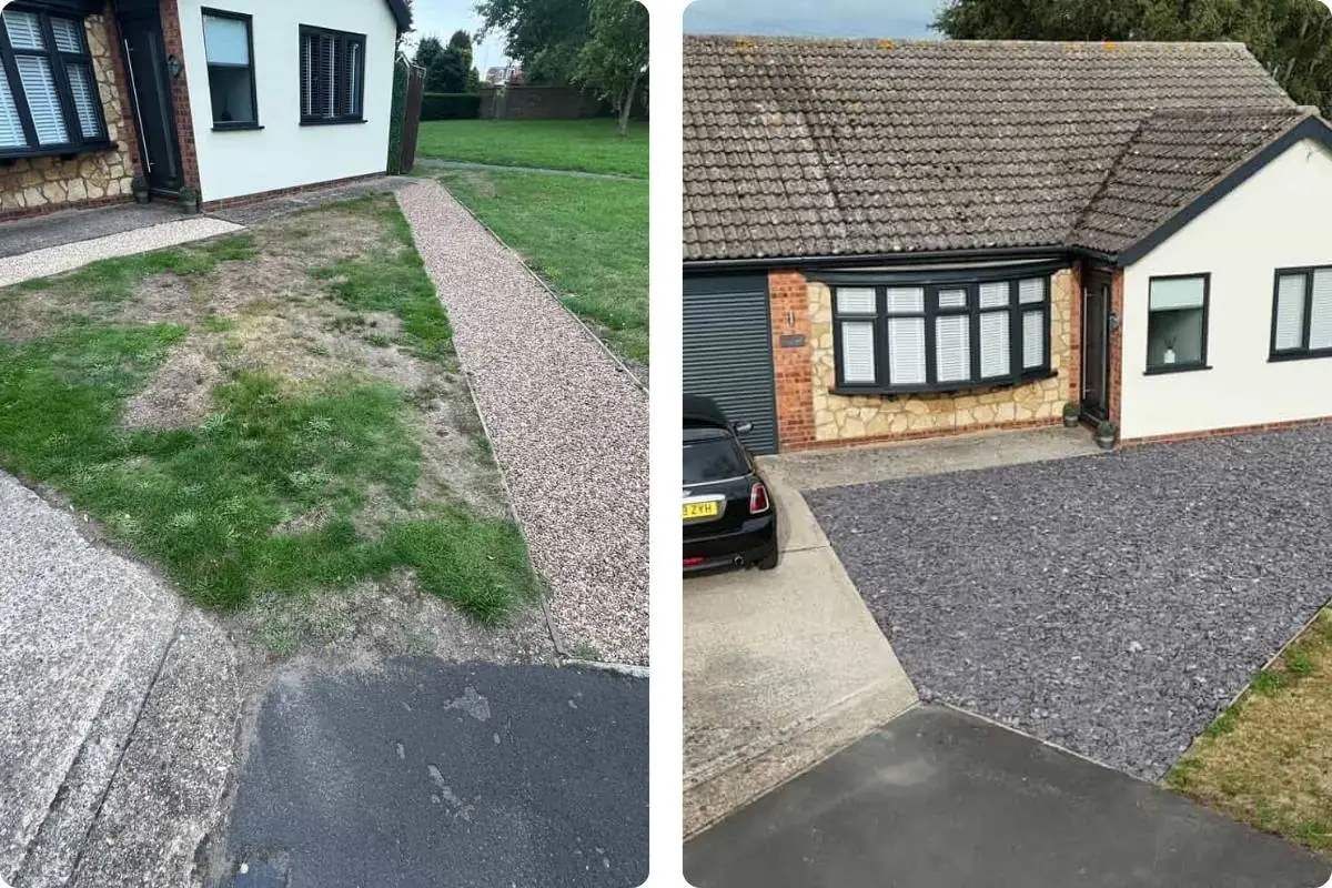 Bespoke Landscaping Lincoln driveway design service before and after