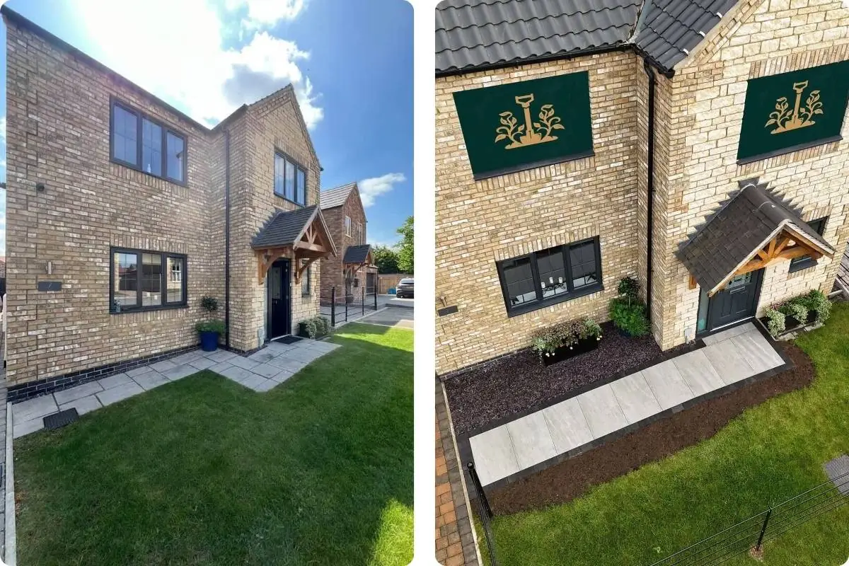 Bespoke Landscaping Lincoln new pathway before and after
