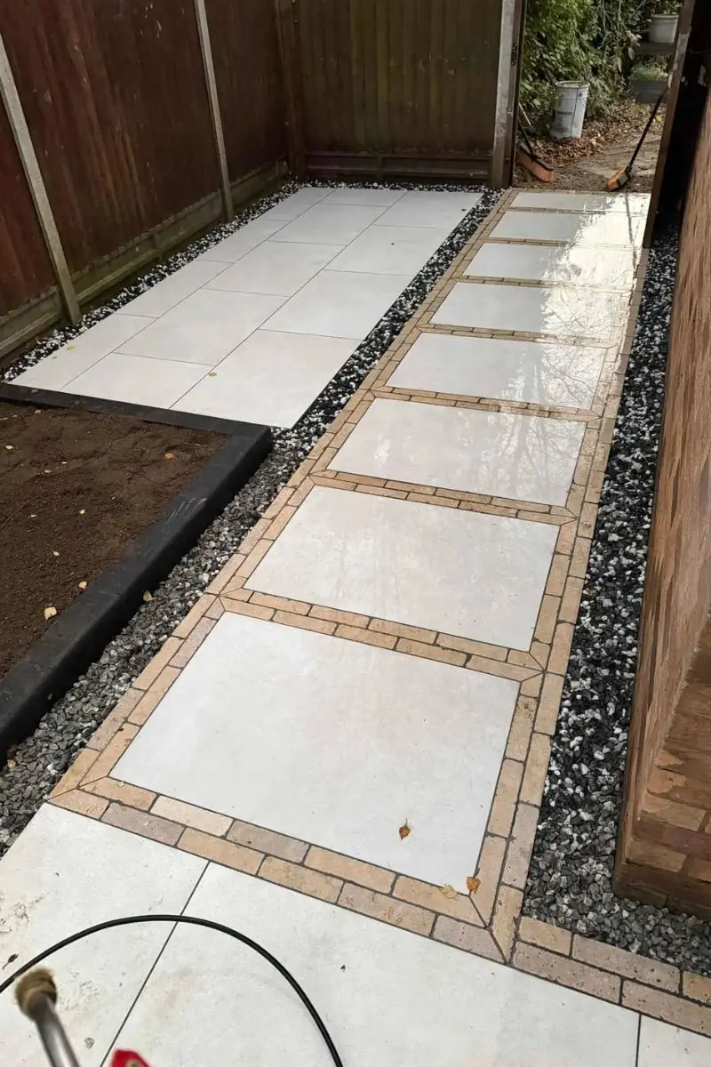 Bespoke Landscaping slabs in garden project